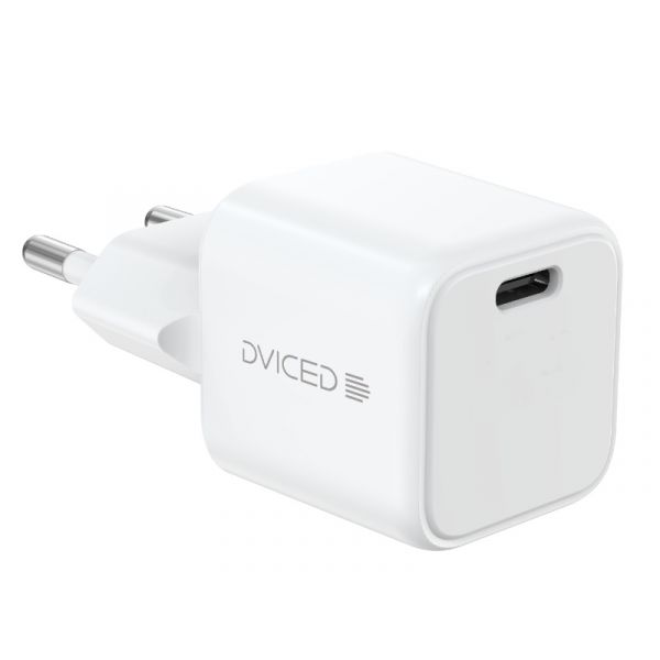 Dviced Wall charger 30W GaN USB-C EU w cable, White (DV221004)